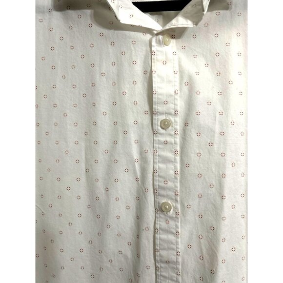 Express Mens White Short Sleeve Button-Up Shirt XL 100% Cotton - Picture 8 of 8